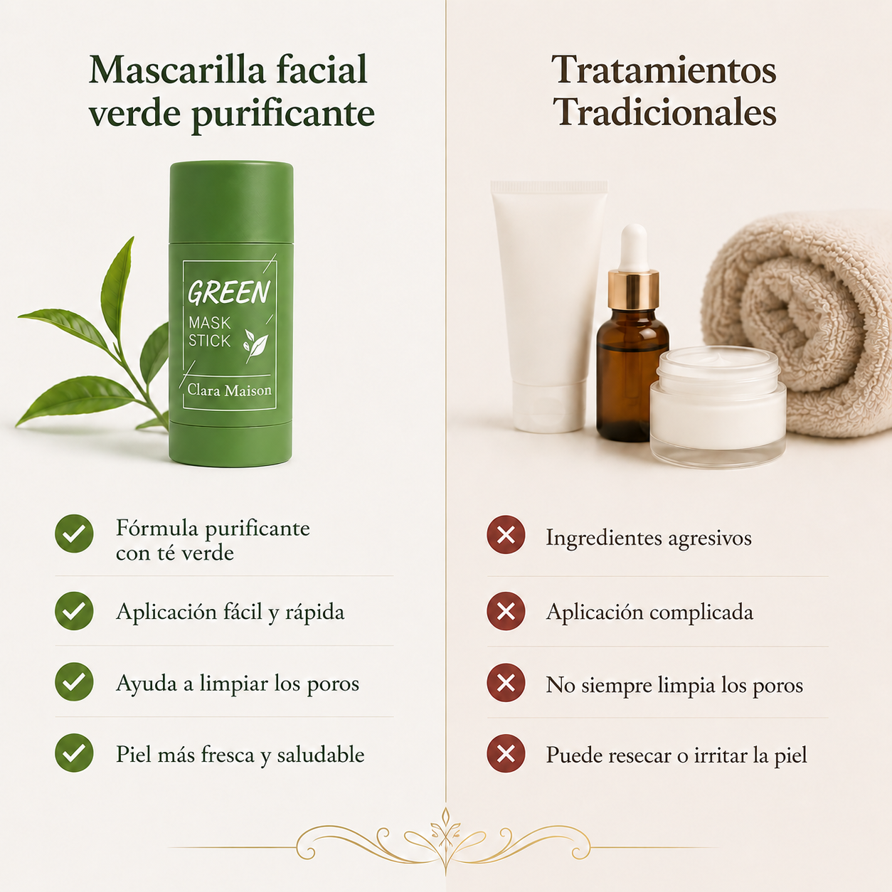 Mascarilla facial verde purificante – Piel Más Clara en Minutos