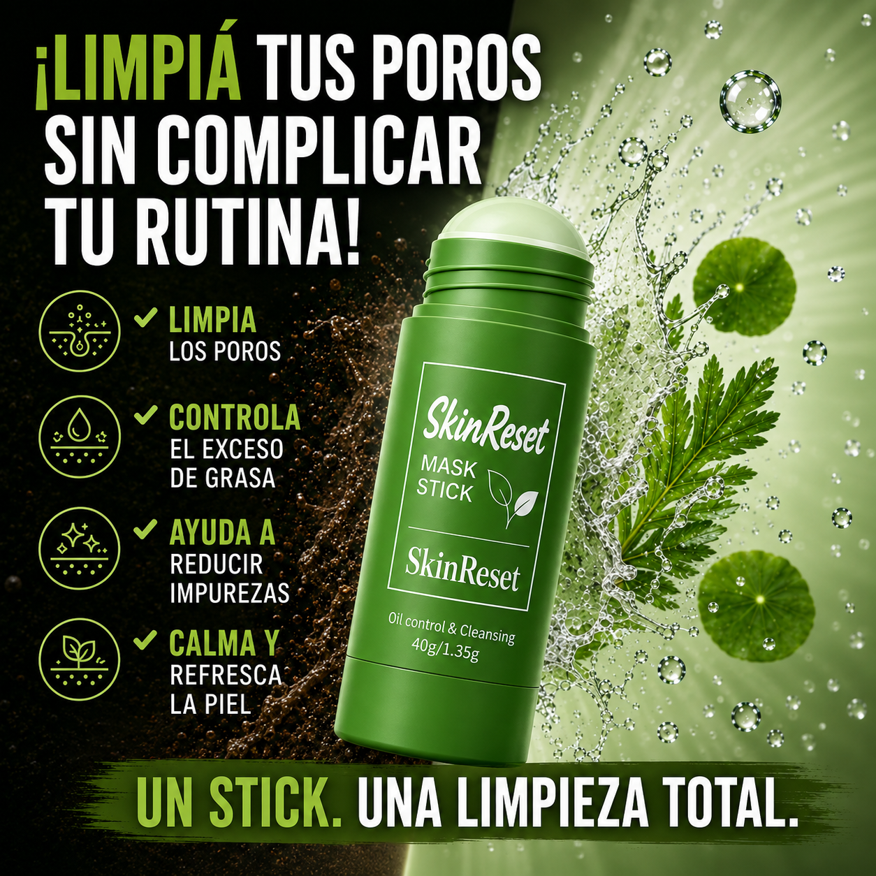 SkinReset Acne Clay Stick - Reiniciá tu piel. Recuperá tu confianza.