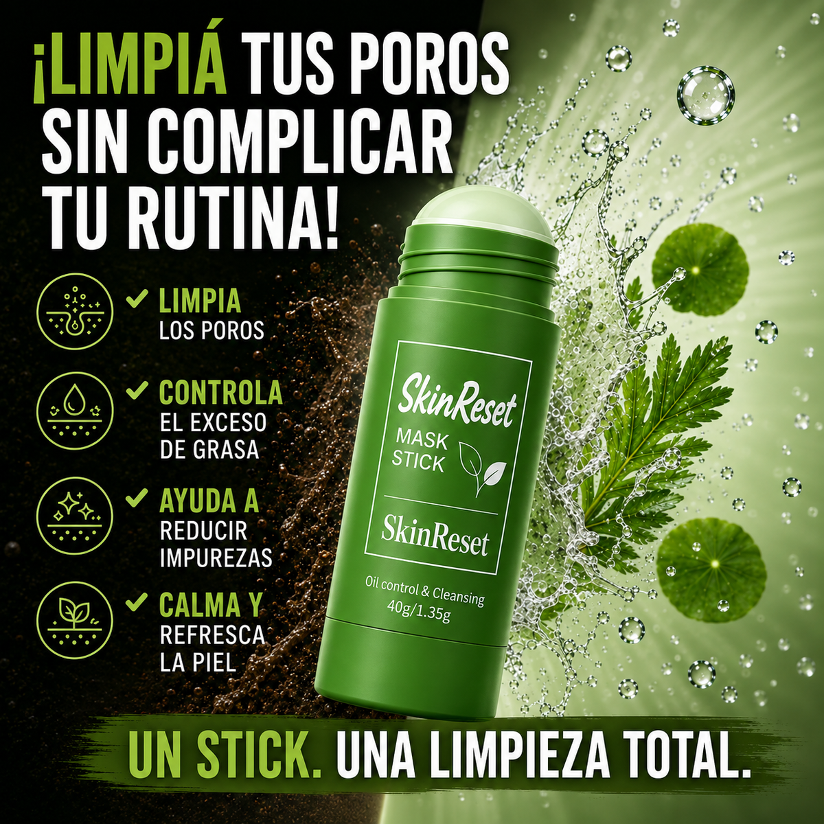 SkinReset Acne Clay Stick - Reiniciá tu piel. Recuperá tu confianza.
