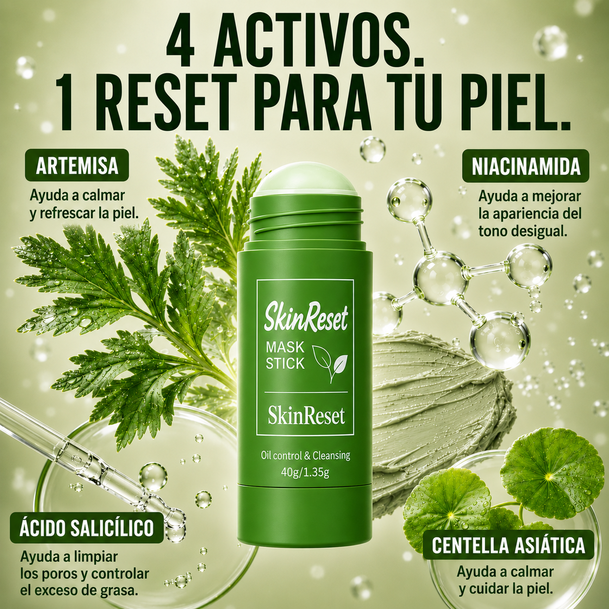 SkinReset Acne Clay Stick - Reiniciá tu piel. Recuperá tu confianza.