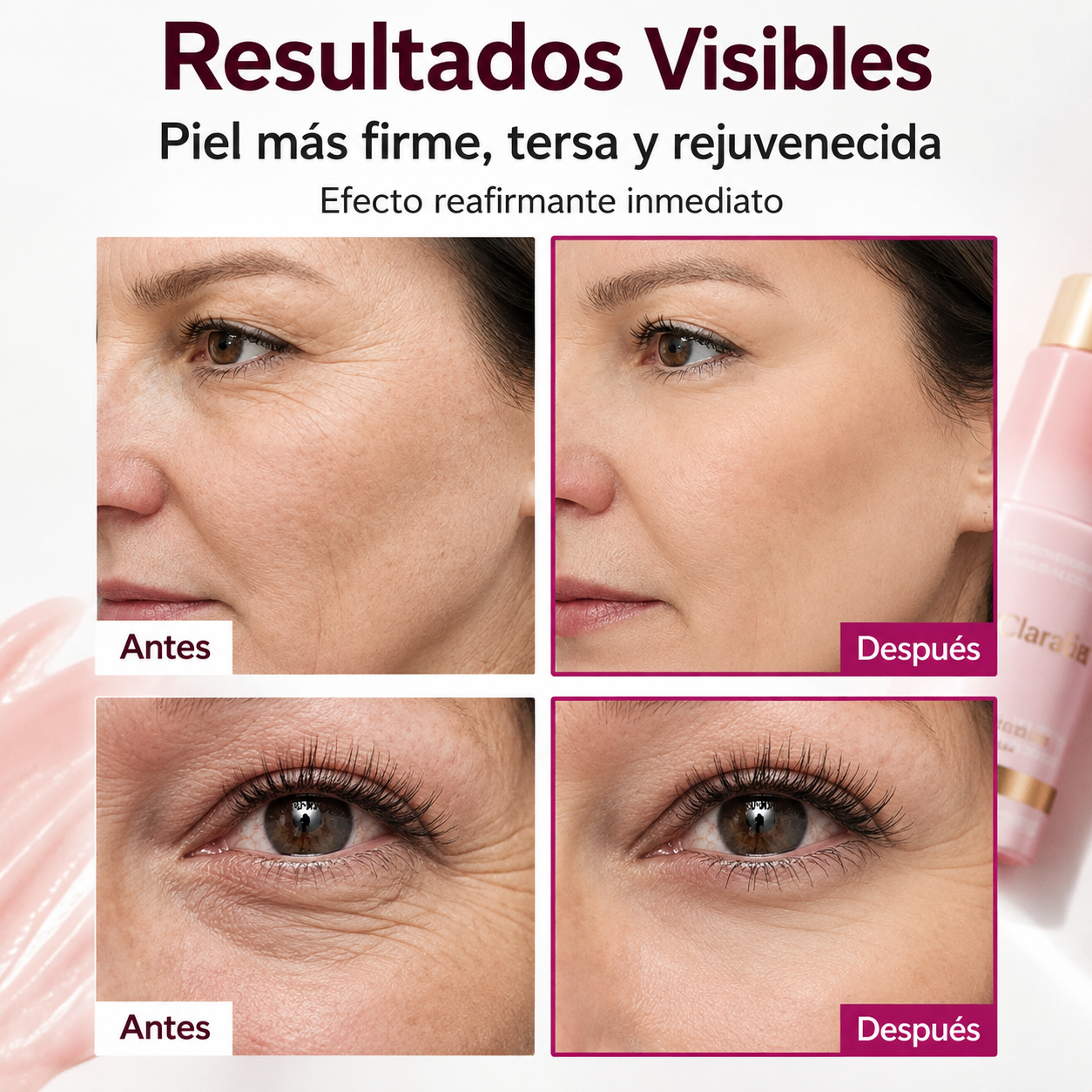 Efecto Reafirmante Instantáneo - Una piel más suave, hidratada y luminosa.