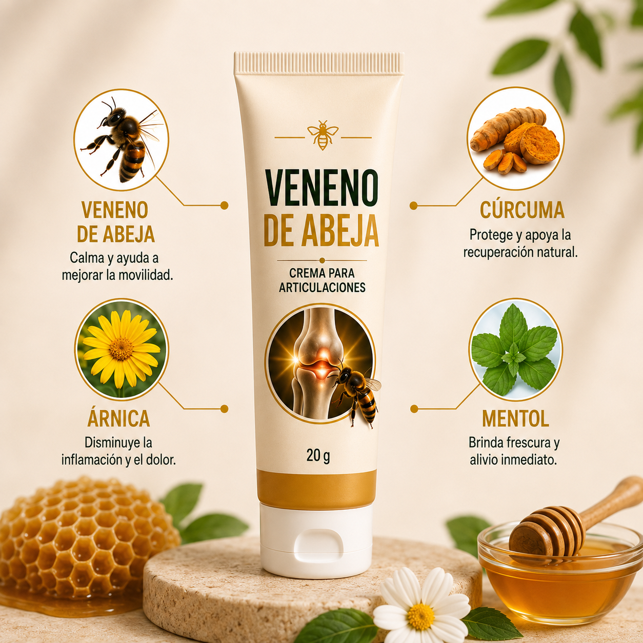 Veneno de Abeja — Crema para Articulaciones