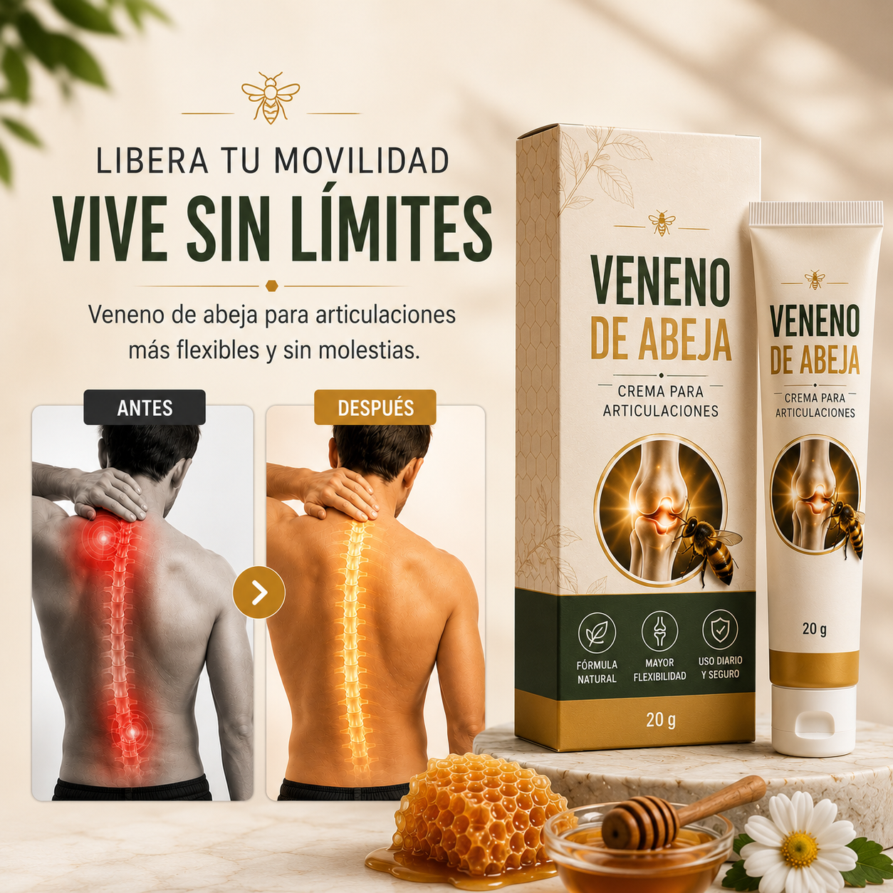 Veneno de Abeja — Crema para Articulaciones