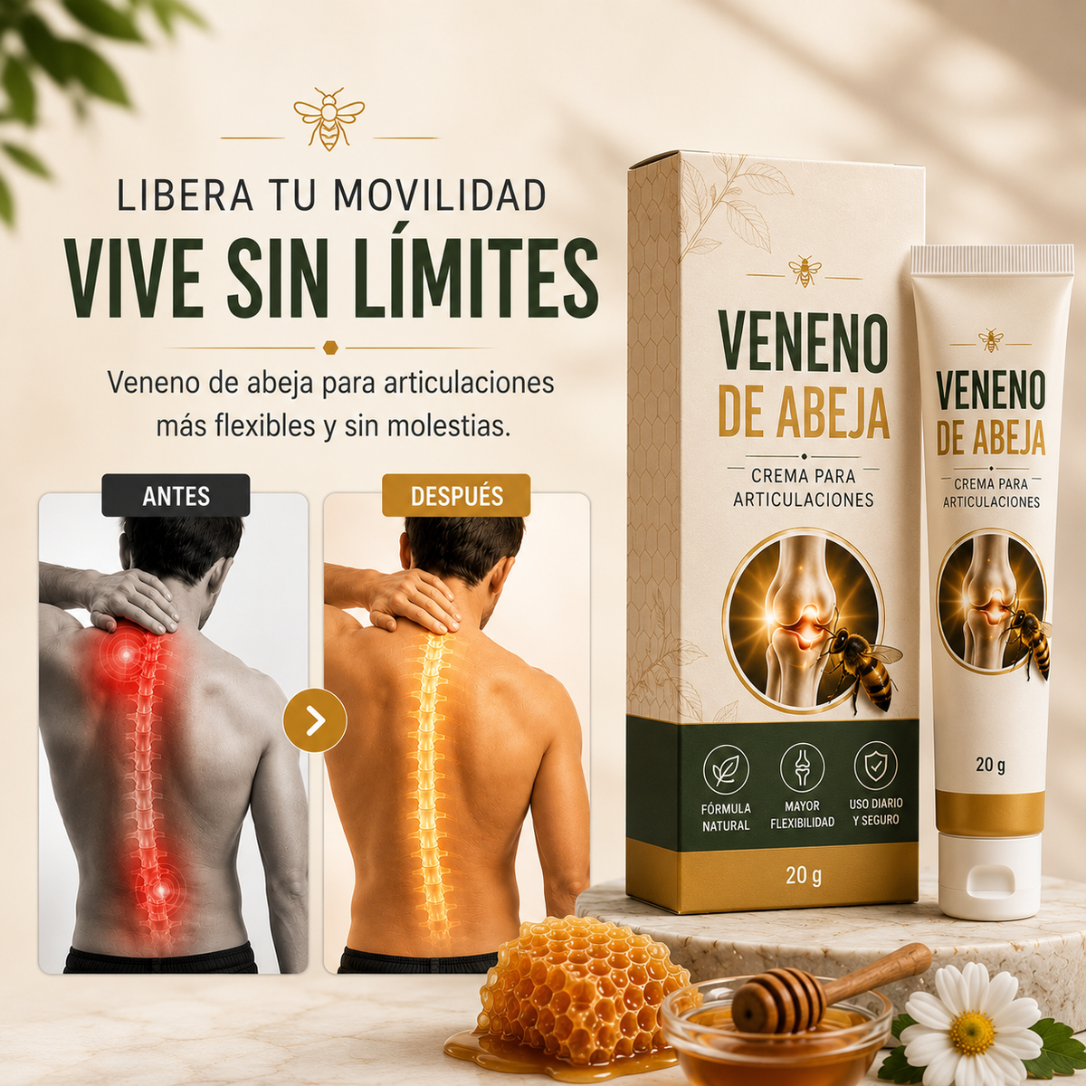 Veneno de Abeja — Crema para Articulaciones