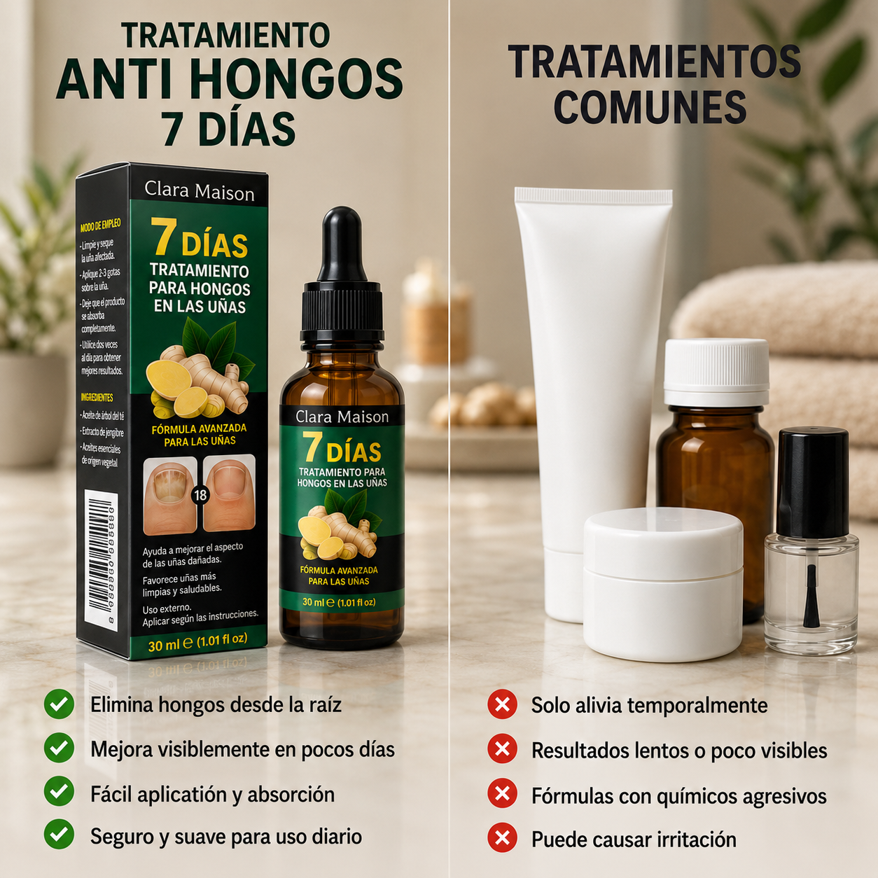 Tratamiento Anti Hongos 7 Días - Recupera unas uñas sanas y fuertes.