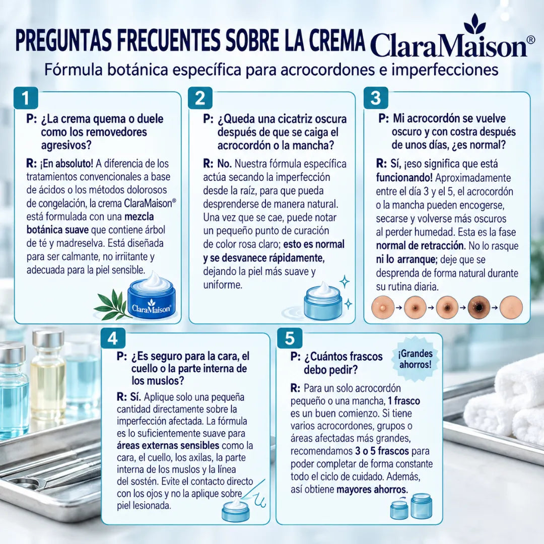 ClaraMaison® CREMA BORRADORA DE ACROCORDONES Y MANCHAS -Sin dolor y sin cicatrices · Crema de alta calidad contra las imperfecciones de la piel