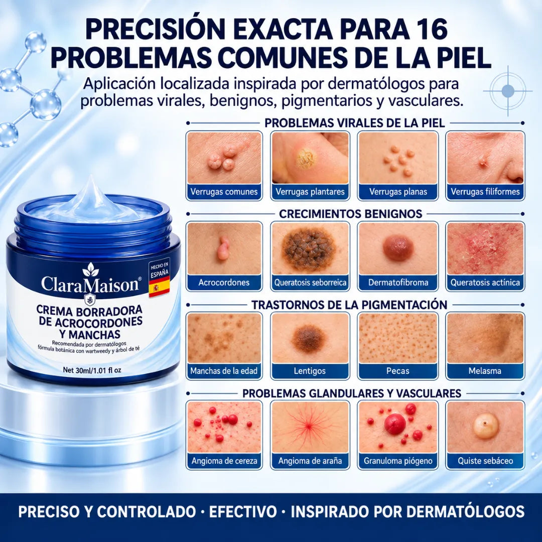 ClaraMaison® CREMA BORRADORA DE ACROCORDONES Y MANCHAS -Sin dolor y sin cicatrices · Crema de alta calidad contra las imperfecciones de la piel